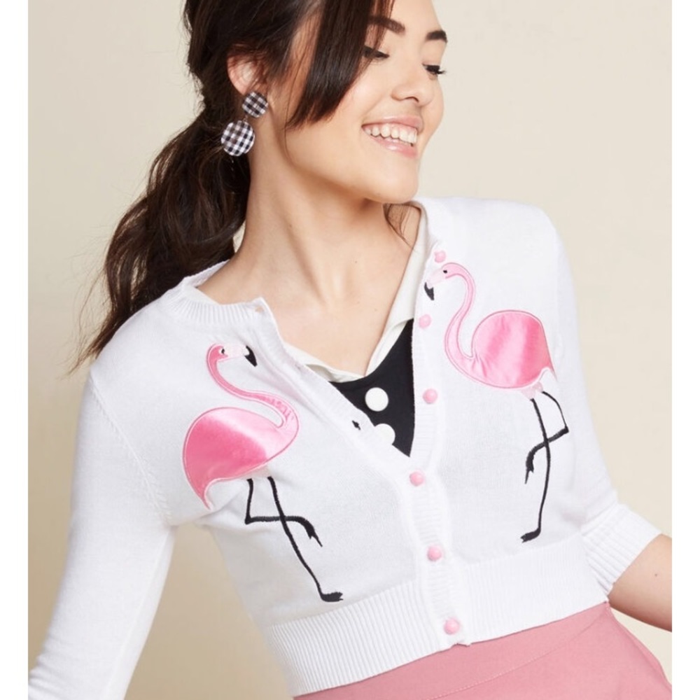 Collectif Legs or Tails Cropped Cardigan UK12 US8